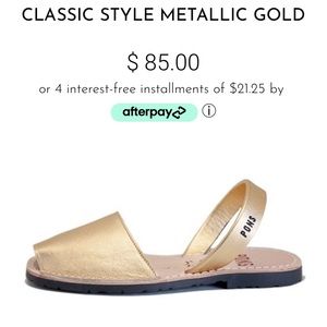 EUC gold metallic Pons Avarcas